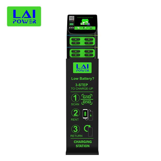 8-port shared charging bank screen